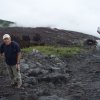 Hiking on the Yoshidaguchi climbing trail up Mount Fuji