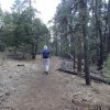 Hiker on the Yeager canyon trail