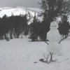 Snowman hiking Avalanche peak at Yellowstone national park