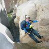 Rappelling down into the Jug of Salome creek