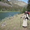 What the fashionable hiker is wearing in mosquito country of Yellowstone