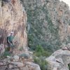 Hiker on the new Hance trail