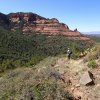 Hiker enjoying the views from the Casner Canyon trail