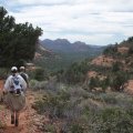 hiker on the trail to Solder&#039;s pass