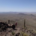 hiker on Tabletop mountain trail