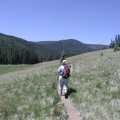 Hiker on the Mount Baldy trail