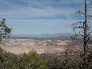 open pit mine as seen from the Madera peak trail