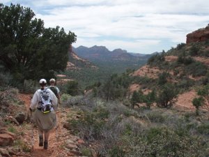 hiker on the trail to Solder&#039;s pass