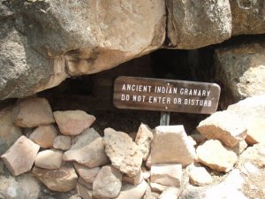 Indian granary seen on the Cliff spring trail