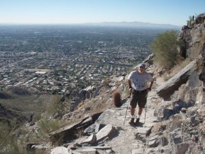 Hiker on Piestewa peak trail