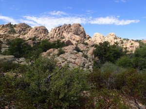 Rock formations seen from the Constellation trail system