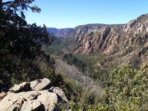 Looking down Oak creek canyon